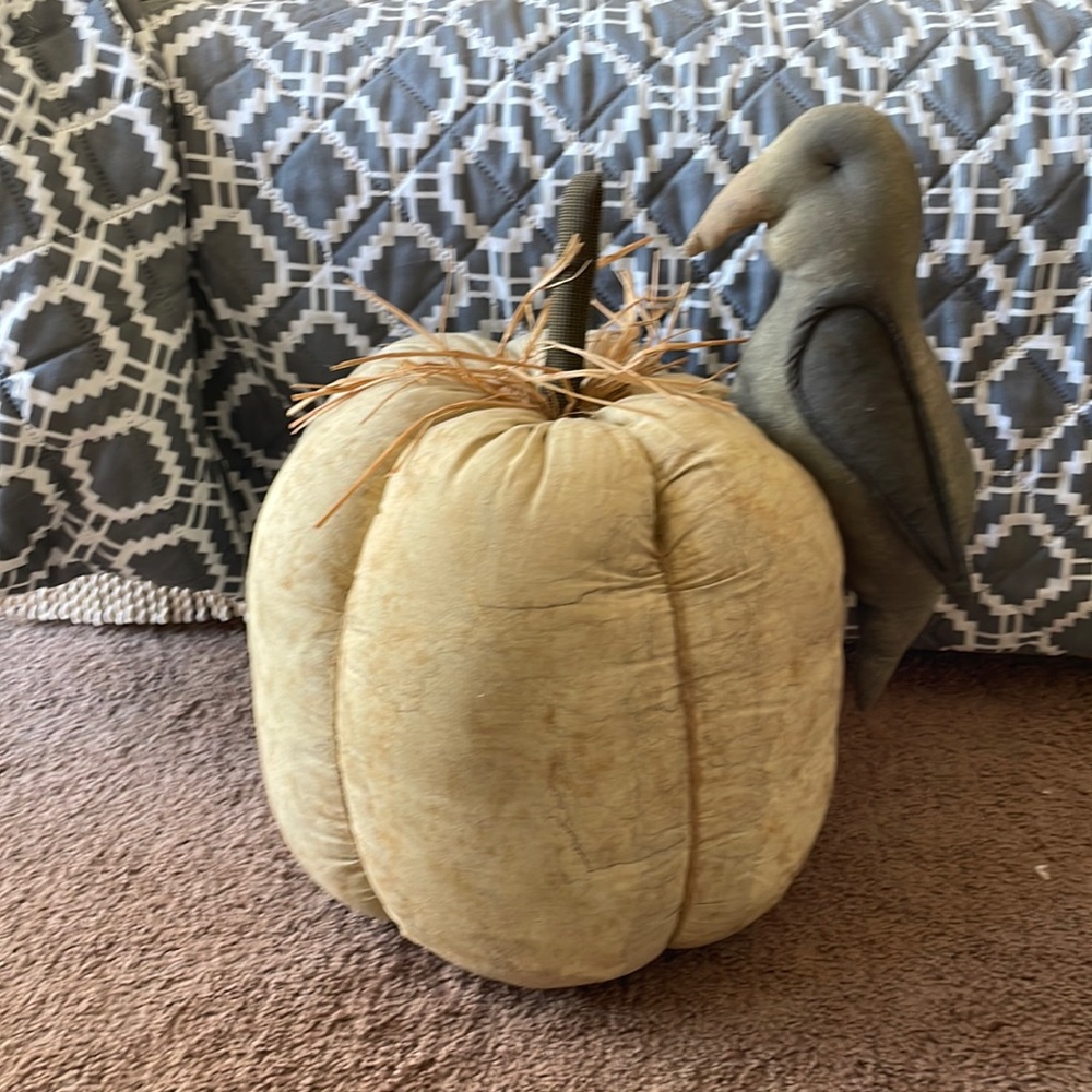 Fall/Halloween pumpkin and raven decor